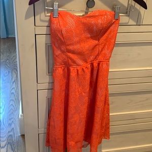 Urban outfitters coral strapless dress